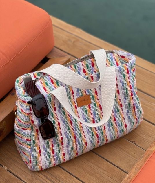 Bohemian Kilim Patterned Woven Tote Bag RugBag