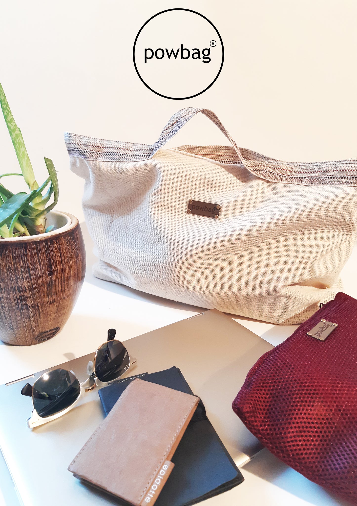 Organik Weekender – Geniş keten omuz ve el çantası, günlük kullanım için ideal