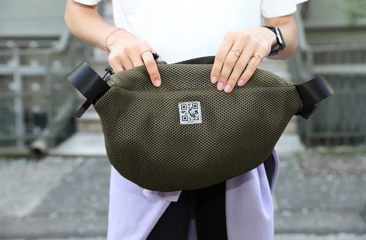 Meshbag file bel çantası, nefes alabilen örgü kumaş, uniseks tasarım, 3 farklı kullanım seçeneğiyle spor, şehir ve seyahat için ideal.